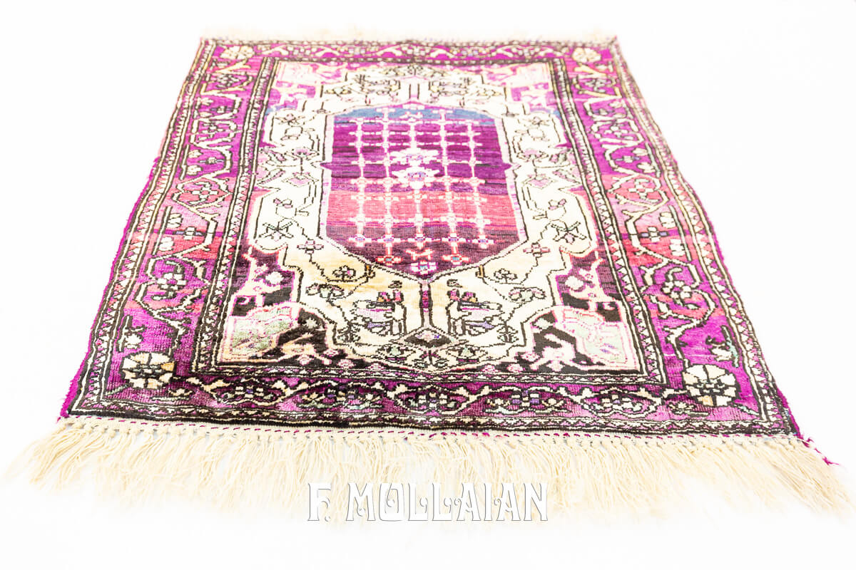 Tappeto Farahan in Seta Color Viola n°:684295
